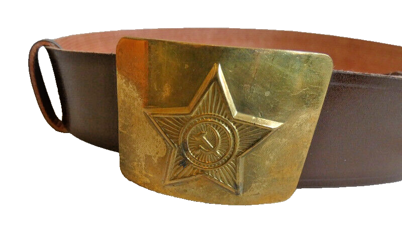 Soviet Russian Army Belt Leatherette Brass Buckle USSR Original