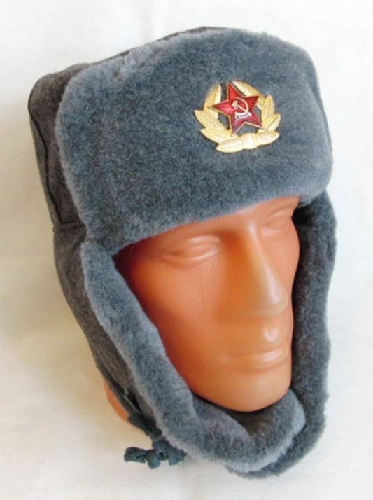 Soviet Russian Army Hat USSR Badge Soldiers North Siberian Ushanka Long Ears
