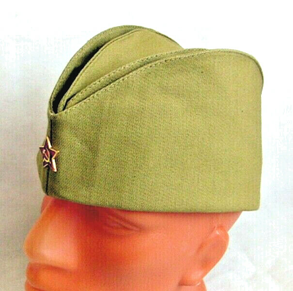 Soviet Russian Army Pilotka Cap Garrison Hat Red Star Badge Size 58 M Khaki New