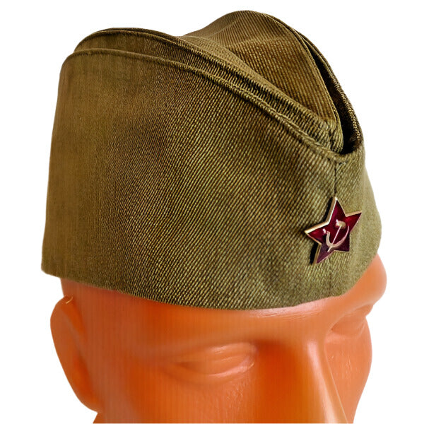 Soviet Russian Army WW2 Great Patriotic War VOV Pilotka Cap Red Green Star Badge