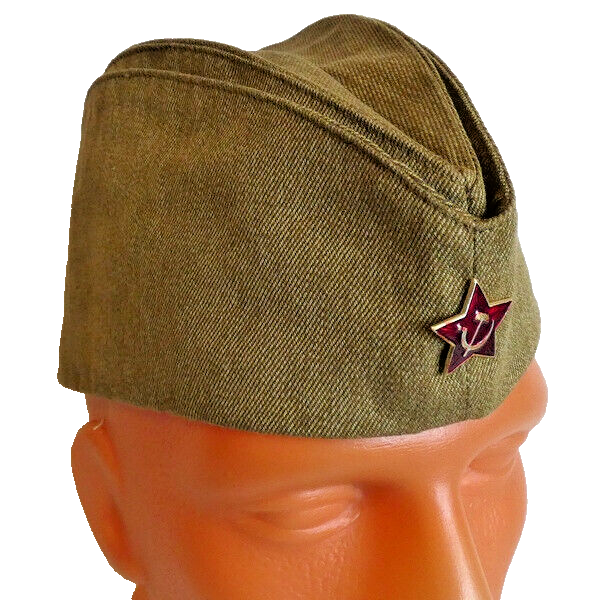 Soviet Russian Army WW2 Great Patriotic War VOV Pilotka Cap Red Green Star Badge
