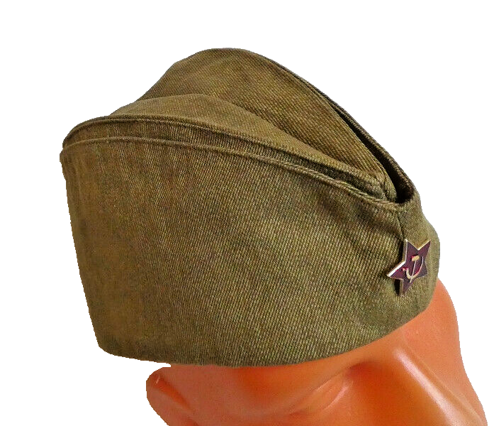 Soviet Russian Army WW2 Great Patriotic War VOV Pilotka Cap Red Green Star Badge
