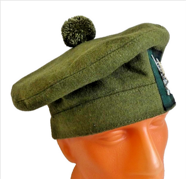 Scottish Tam O Shanter Tailored Hat Cap Bonnet Metal Badge RRS British Army 60 L-XL