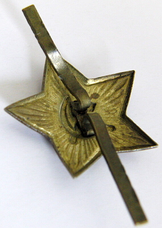 WW2 Soviet Russian Army Officer Red Star Pilotka Cap Badge 1940s Original Scarce