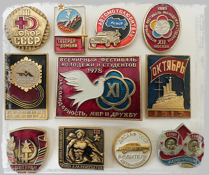 Collections of Various Soviet USSR Badges