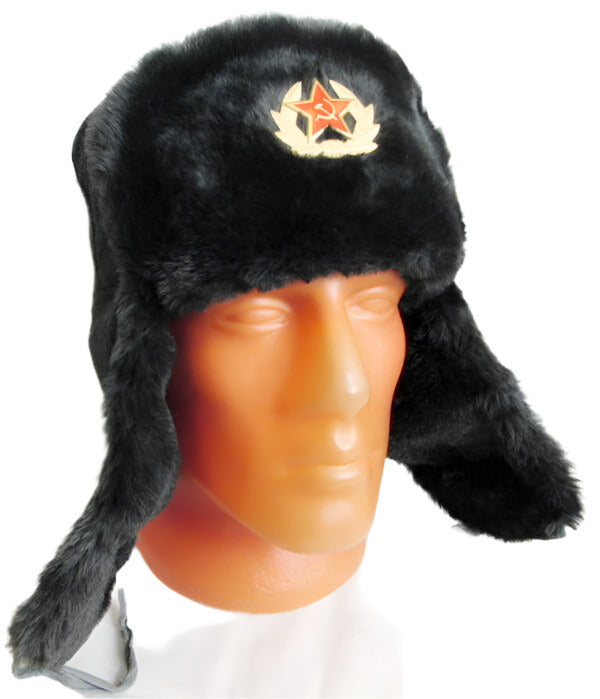 Russian Army Hat Ushanka Wool Felt Faux Fur Headwear New Original
