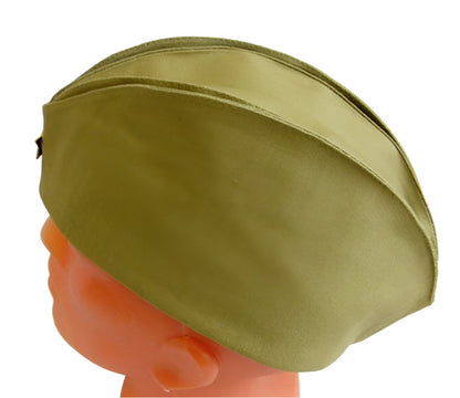 Soviet Russian Army Pilotka Cap Garrison Hat Red Star Badge 