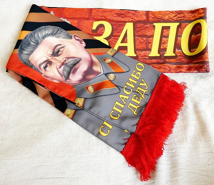 Thank You For The Victory! Silky Double Sided Long Scarf with STALIN 155 cm New