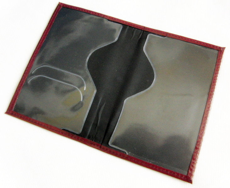 USSR PASSPORT Real Leather Cover Holder with Metal Soviet Coat of Arms Badge New