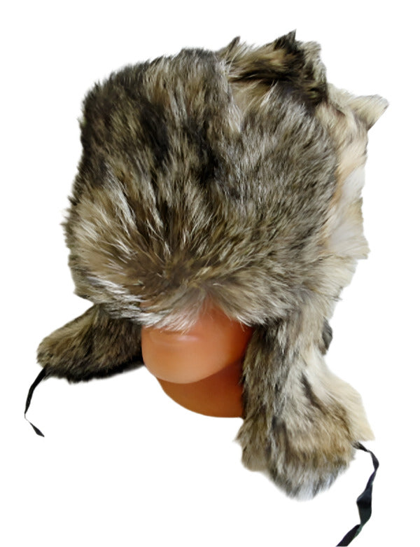 Genuine Russian Wolf Real Fur Ushanka Hat