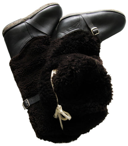 Soviet Russian Air Force High Fur Pilot Arctic Boots UNTY 100% Sheepskin Leather