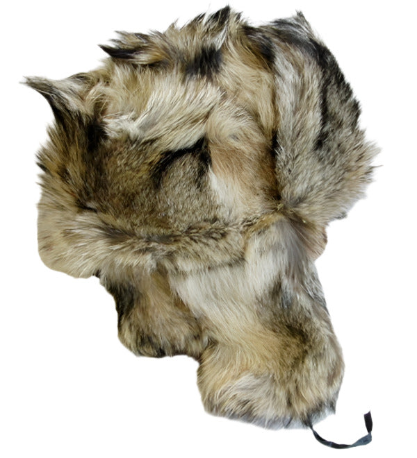 Genuine Russian Wolf Real Fur Ushanka Hat