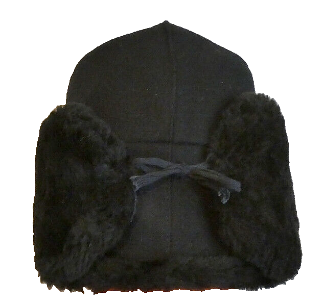 Original Ukrainian Army Navy Fur Ushanka Hat Metal Badge 56cm Small 2010 Issue