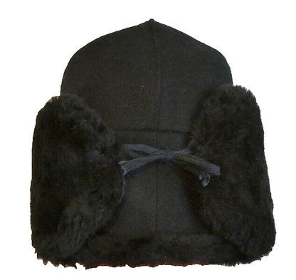 Original Ukrainian Army Navy Fur Ushanka Hat Metal Badge 56cm Small 2010 Issue