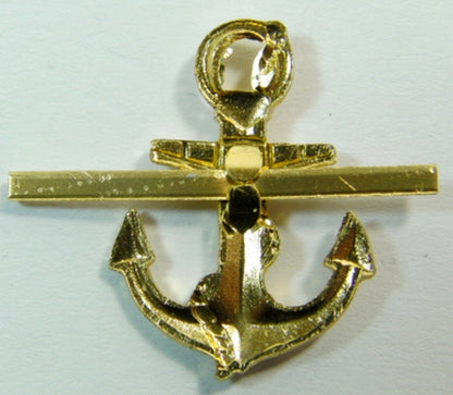Russian Navy Uniform Badge - Naval Anchor 23mm - Gold Colour Metal - New