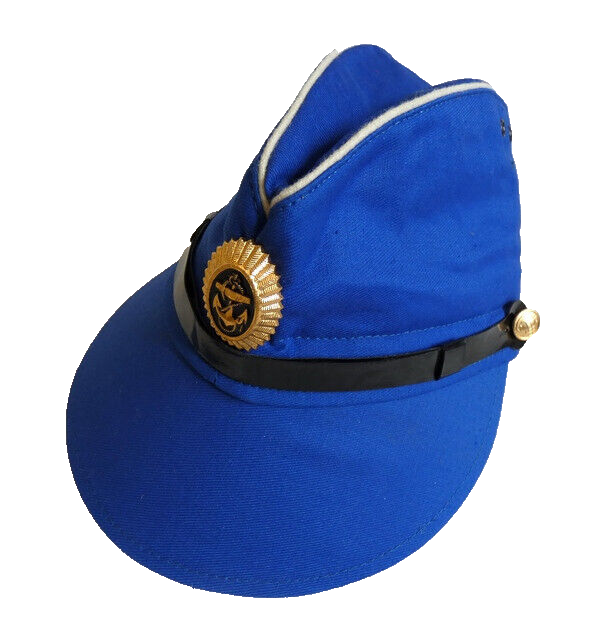 Original Soviet Russian Navy Officer Tropical Pilotka Cap with Removable Visor