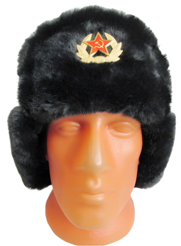 Russian Army Hat Ushanka Wool Felt Faux Fur Headwear New Original
