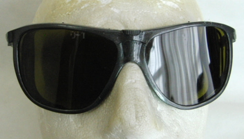 Vintage Sunglasses USSR Made Dark Violet Glass Lenses Folding Side Protectors