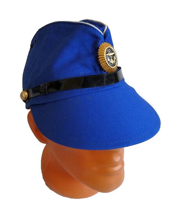 Original Soviet Russian Navy Officer Tropical Pilotka Cap with Removable Visor