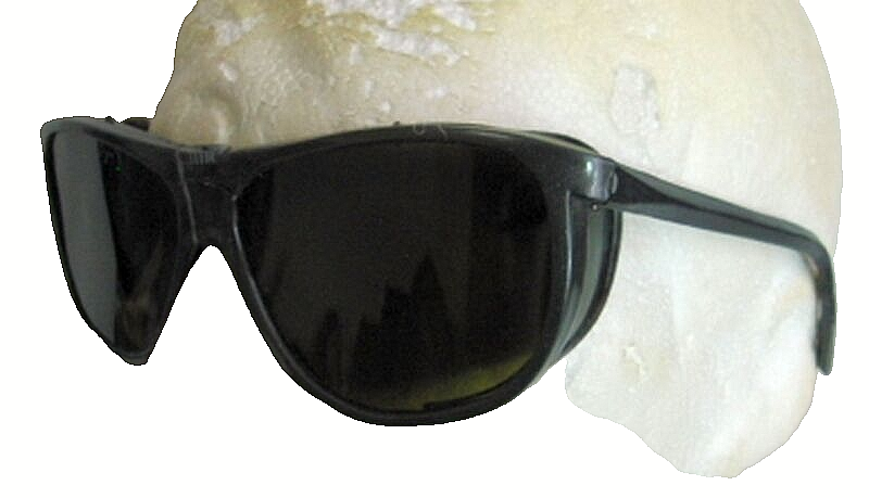 Vintage Sunglasses USSR Made Dark Violet Glass Lenses Folding Side Protectors
