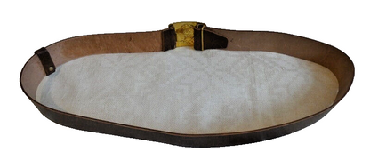 Soviet Russian Brown Leather Belt Brass USSR Symbol Buckle Size 2 Max 117cm