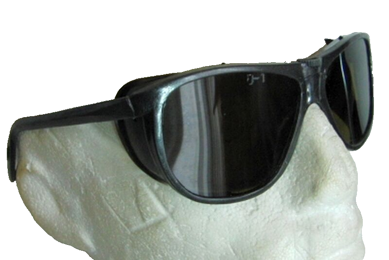 Vintage Sunglasses USSR Made Dark Violet Glass Lenses Folding Side Protectors