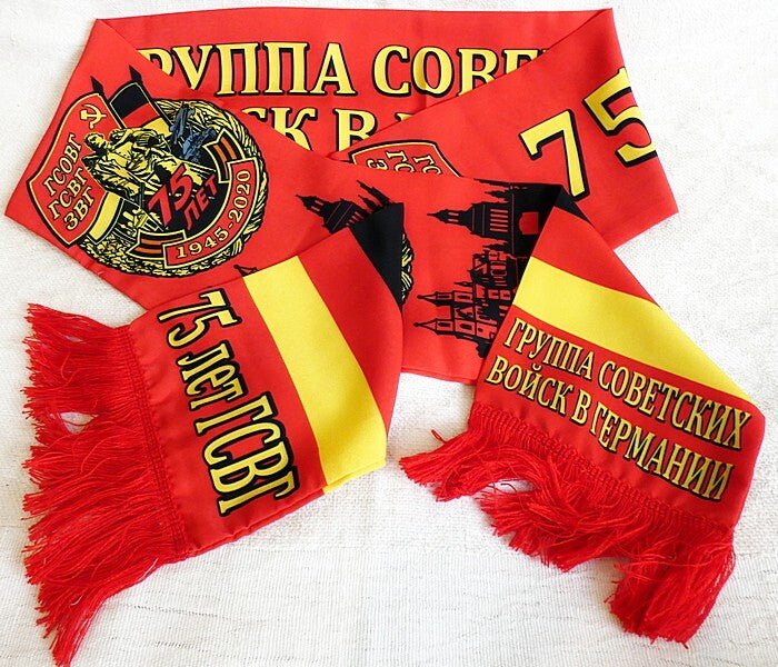 75 Years of Group of Soviet Troops in Germany Silky Double Sided Scarf 155cm New