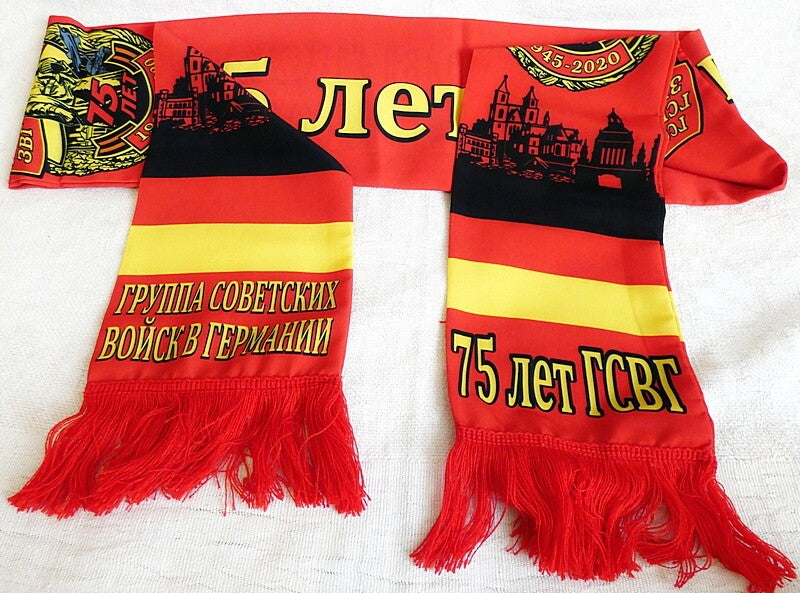 75 Years of Group of Soviet Troops in Germany Silky Double Sided Scarf 155cm New