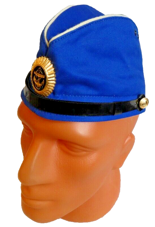 Original Soviet Russian Navy Officer Tropical Pilotka Cap with Removable Visor