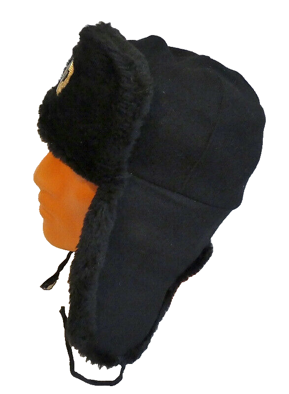 Original Ukrainian Army Navy Fur Ushanka Hat Metal Badge 56cm Small 2010 Issue