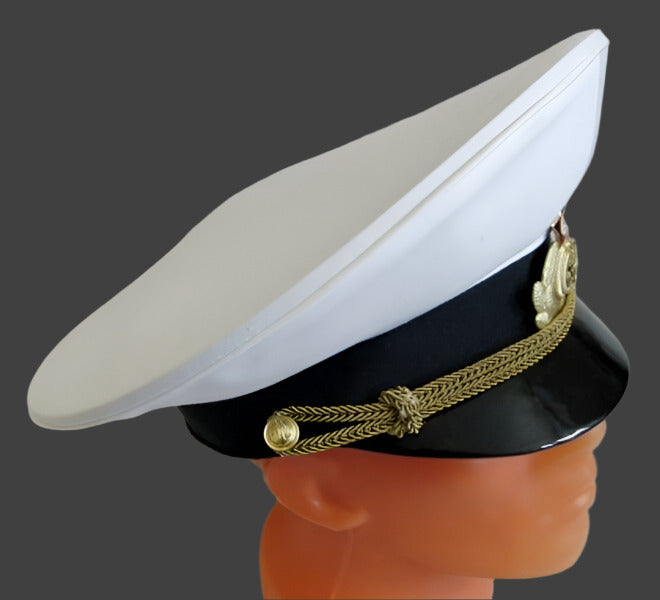 Real Russian Navy Officer Parade Visor Cap Hat USSR Badge 61cm L-XL Spare Cover