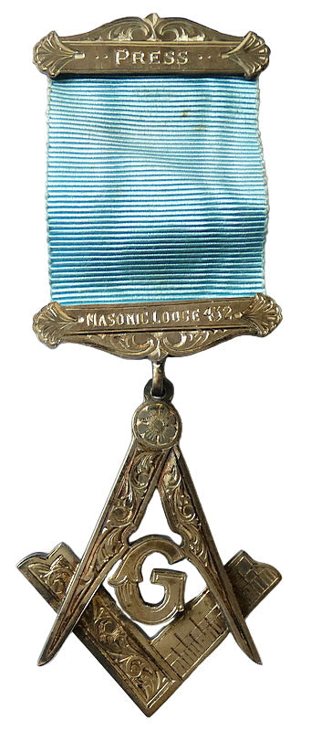 British Silver Masonic Past Master's Jewel PRESS Lodge No 432 Belfast 1944