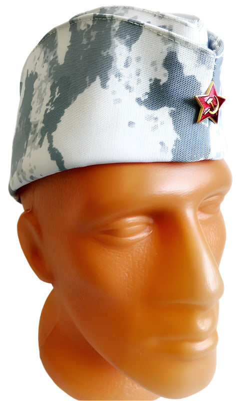 Grey-White Military Arctic Camo Cap Hat Pilotka 58 cm M-L Russian Original