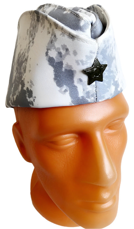 Grey-White Military Arctic Camo Cap Hat Pilotka 58 cm M-L Russian Original