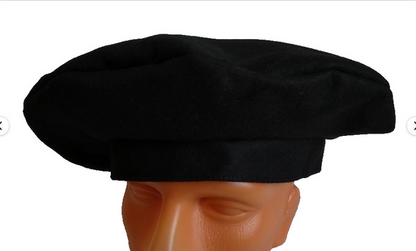 Men's Black Wool Scot Bonnet Scottish Traditional Highlander Tam Hat Kilt Beret
