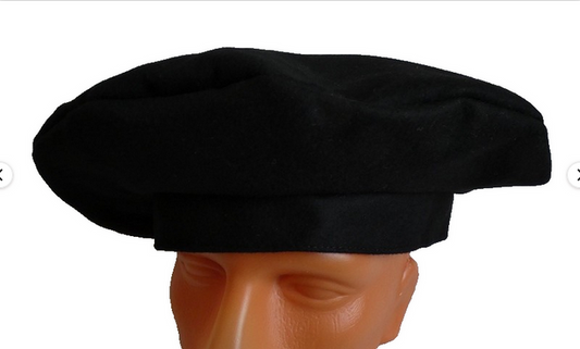 Men's Black Wool Scot Bonnet Scottish Traditional Highlander Tam Hat Kilt Beret