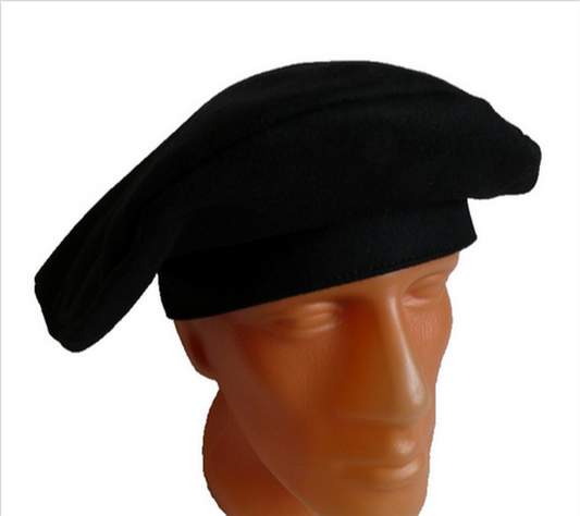 Men's Black Wool Scot Bonnet Scottish Traditional Highlander Tam Hat Kilt Beret