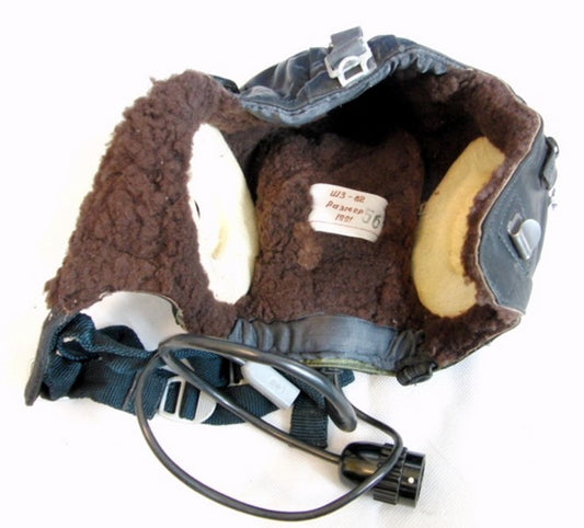 MiG Pilot Leather Winter Helmet Hat USSR Original 1985 58cm M Soviet Russian