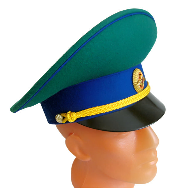Original Russian FSB Border Guard Officer Visor Hat Peaked Cap Badge 59cm L New