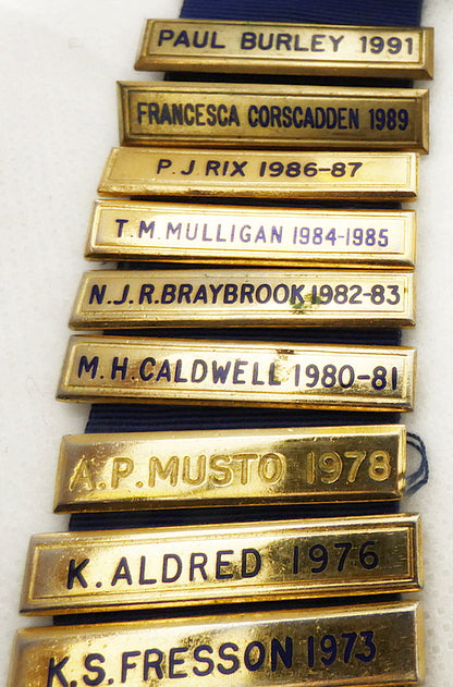 Westminster Junior Chamber of Commerce PRESIDENT Brass Medal Jewell With 26 Name Plates 1963- 1992 British Original