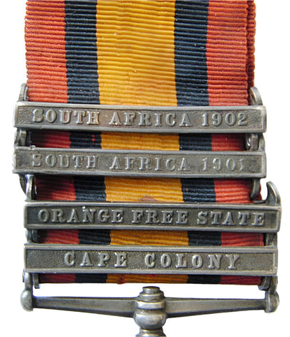 Queen Victoria South Africa Boer War Medal 4 Bars Original
