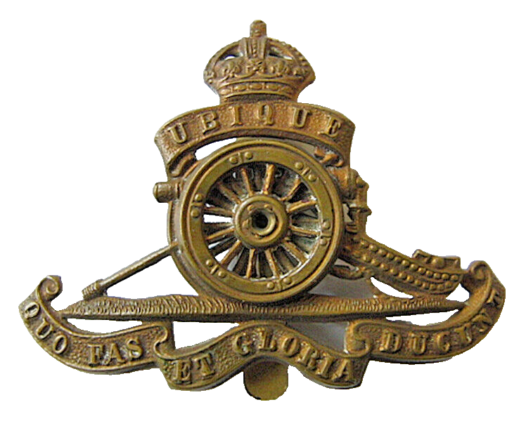 Royal Artillery Regiment British Army Cap Badge KC Rotating Wheel Slider 5x7cm