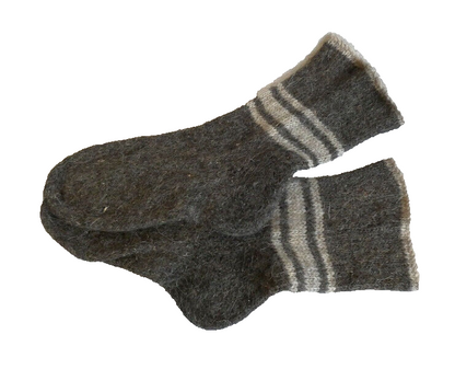 Russian Coarse Dog Hair Thick Wool Socks Footwear Hand-Knitted Sizes 8-9, 9-11
