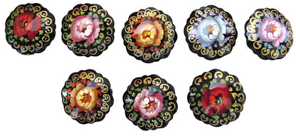Russian Lacquer Pin Brooch Hand Painted Papier Mache Artist Signed Folk Art New