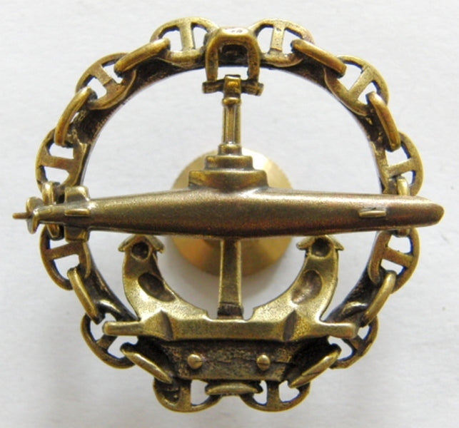Russian Navy Submarine Military Sailor Uniform Brass Badge Screwback Original