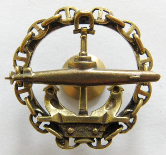 Russian Navy Submarine Military Sailor Uniform Brass Badge Screwback Original