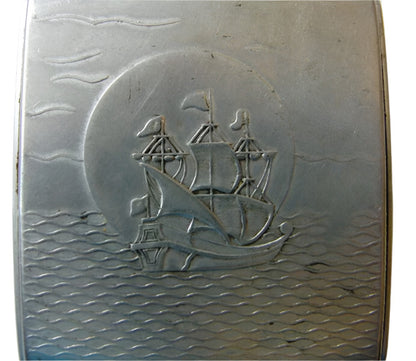 Vintage Soviet Russian Cigarette Holder Case - Sailing Ship