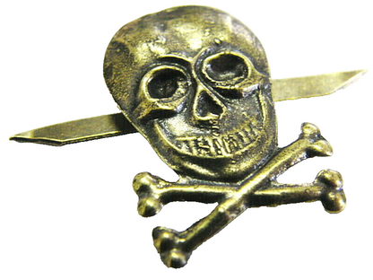 Skull and Bones Lapel Pin Badge Brass 2x3 cm New