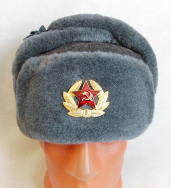 Soviet Russian Army Hat USSR Badge Soldiers North Siberian Ushanka Long Ears