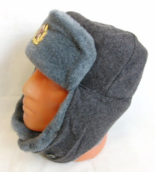 Soviet Russian Army Hat USSR Badge Soldiers North Siberian Ushanka Long Ears